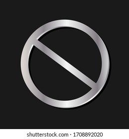 silver stop sign transparent in dark background.