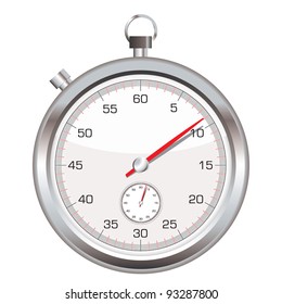 Silver stop watch with second hand icon