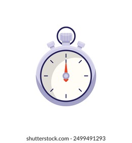 Silver Stopwatch With Progress Vector Illustration