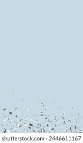 Silver Streamer Isolierte Vektorgrafik Blau Hintergrund. Glänzender Bandzweig. In: Star Festive Illustration. Silver Party Vorlage.