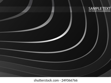 Silver striped vector abstract design background template - Vector metal abstract modern background illustration