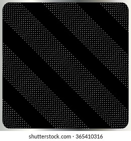 Silver stripes of the polka dots on black background. For Design crafts, fabrics, decorating, web, print textures. Vector file with layers has a pattern swatch that will color fill any shape.