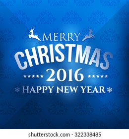 Silver Style 2016 Christmas Shine Badge, Banners, Cards Vector Design 