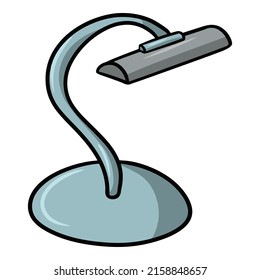 Silver stylish table Lamp for Home and Office, cartoon style drawing, vector illustration on white background