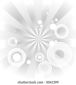 The silver stylized background with circles and missing beams.
