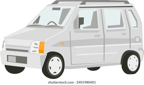 ein silbernes Suzuki Kei-Auto, Wagon R