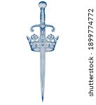 silver sword white holy crown 
