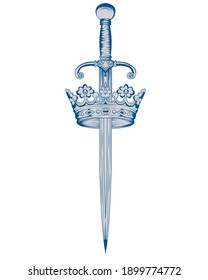 silver sword white holy crown 