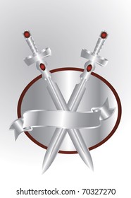 silver swords isolated
