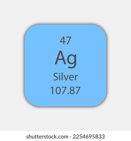 Silver symbol. Chemical element of the periodic table. Vector illustration.