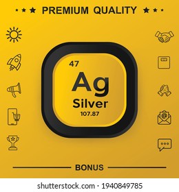 Silver symbol with yellow button