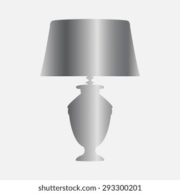 Silver Table lamp vector, icon