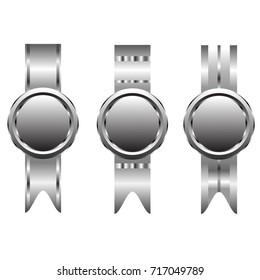 silver tag award, vector illustration.