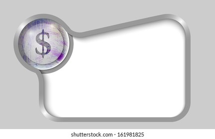 silver text box for any text with transparent dollar sign