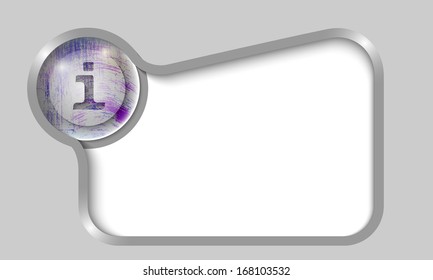 silver text box for any text with transparent info icon