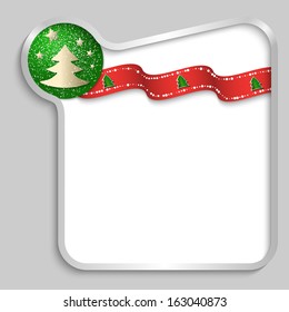 silver text box with a Christmas theme