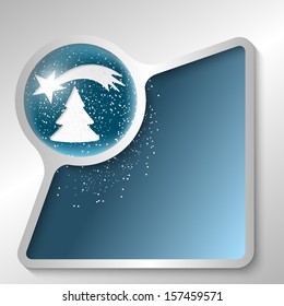 silver text frame with a Christmas motif
