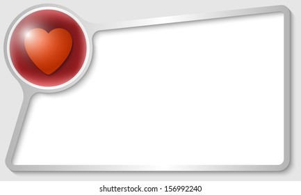 silver text frame with heart