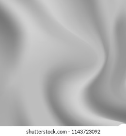 Silver textile drapery horizontal background with copyspace or place for text. Silk or Satin Grey banner or backdrop for advertising design with creases of tissue or Overlay Effects