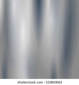 Silver Texture Fabric Pattern. Light Realistic, Shiny, Metallic Empty Iron Gradient Template. Abstract Metal Decoration. Vector Illustration.