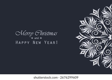Elemento abstrato vetor decodativo estilo plano texturizado de prata para cartões de férias . Floco de neve abstrato. Cartão de saudação ou convite. Ano Novo e tema de Natal.
