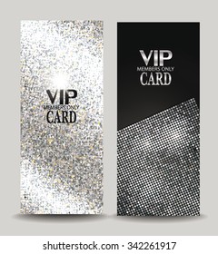 Silver textured vip cards