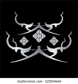 silver Thai tradition art, pattern, illustration design.