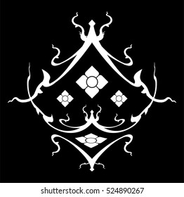 Silver Thai tradition art, pattern, illustration design. vector