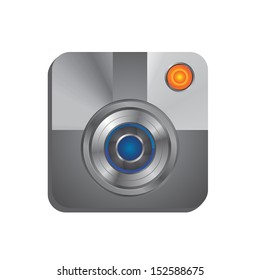 silver theme zoom lens camera user interface icon