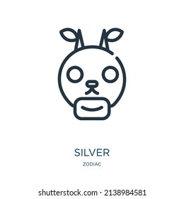 silver thin line icon. metal, lunch linear icons from zodiac concept isolated outline sign. Vector illustration symbol element for web design and apps.