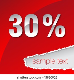 silver thirty percent on red background