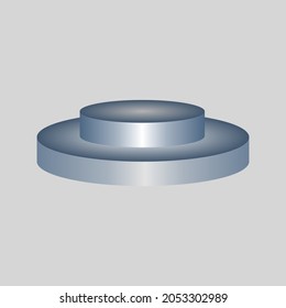 silver three-tiered podium - flat design vector