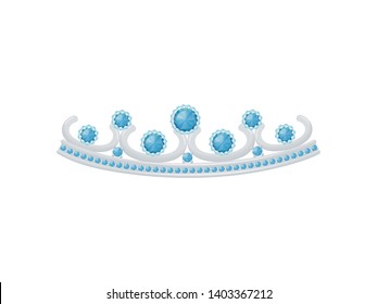 Silver Tiara Large Round Sapphire Vector Stock Vector (Royalty Free ...