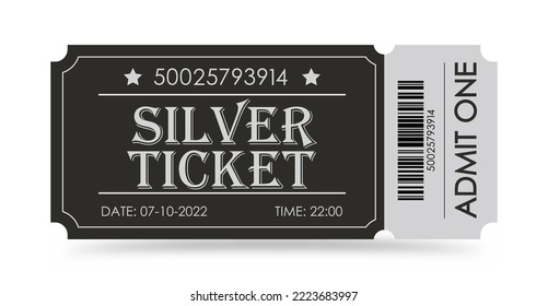 Silberzettel. Vektorgrafik für Webseiten, Anwendungen, Kinos, Clubs, Massenveranstaltungen und kreatives Design. Flachstil