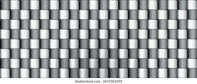 Silver tiles background. Mosaic silver background