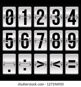 silver timetable numbers on black