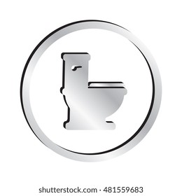 Silver Toilet Icon
