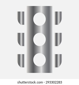 Silver Traffic light signal - Vector icon isolated