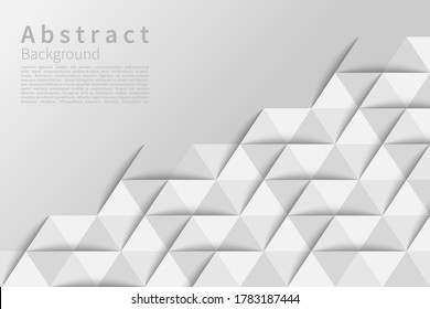 Fondo geométrico del triángulo plateado. concepto de papel 3D. Diseño de vectores.