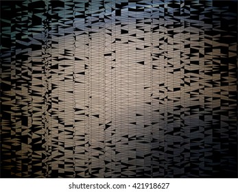 Silver triangle on black abstract background