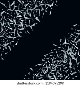 Silver triangles, fragments not a dark background Modern background for wallpaper, packaging, banner, covers, tiles, printing, advertising