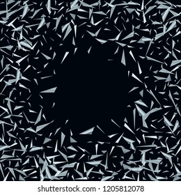 Silver triangles, fragments not a dark background Modern background for wallpaper, packaging, banner, covers, tiles, printing, advertising