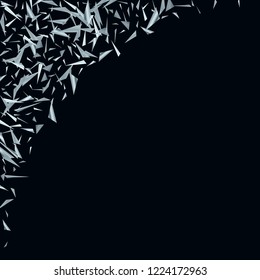 Silver triangles, fragments not a dark background Bright background for wallpaper, packaging, banner, covers, tiles, printing, advertising