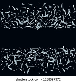 Silver triangles, fragments not a dark background Modern background for wallpaper, packaging, banner, covers, tiles, printing, advertising