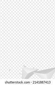 Silver Triangular Background Transparent Vector. Shard Paper Template. Grizzly Classic Tile. Pyramid Modern. Hoar Origami Design.