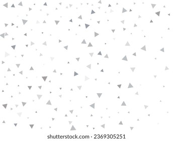 Silver Triangular Confetti. Confetti celebration, Falling Silver abstract decoration for party, birthday celebrate, anniversary or event, festive. Festival decor. Vector illustration