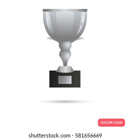 Silver trophy cup icon for web and mobile design