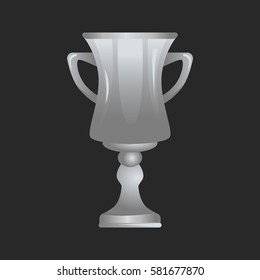 Silver trophy cup icon for web and mobile design