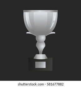 Silver trophy cup icon for web and mobile design
