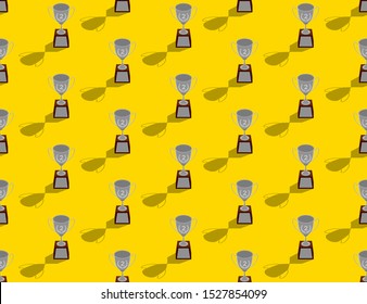 Silver Trophy Cup number two 3d isometric seamless pattern, Winner concept poster and social banner post design illustration isolated on yellow background with copy space, vector eps 10